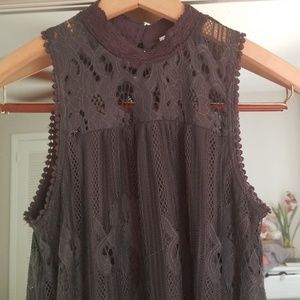 Maurice's Gray Lace Overlay Dress Size Small